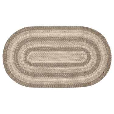 Cobblestone Jute Braided Oval Rug with Rug Pad 27